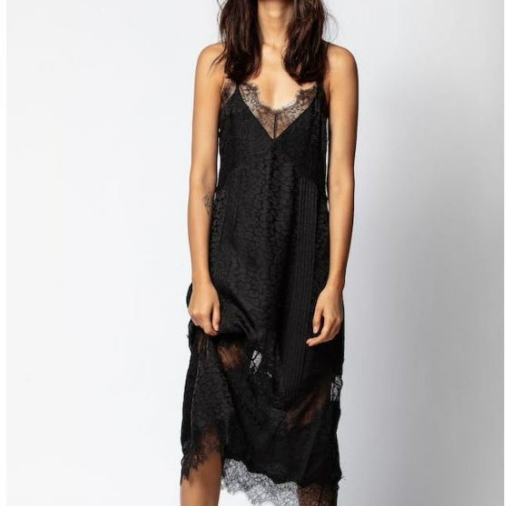 Zadig and Voltaire Women's Black Jac Guitar Silk Risty Dress